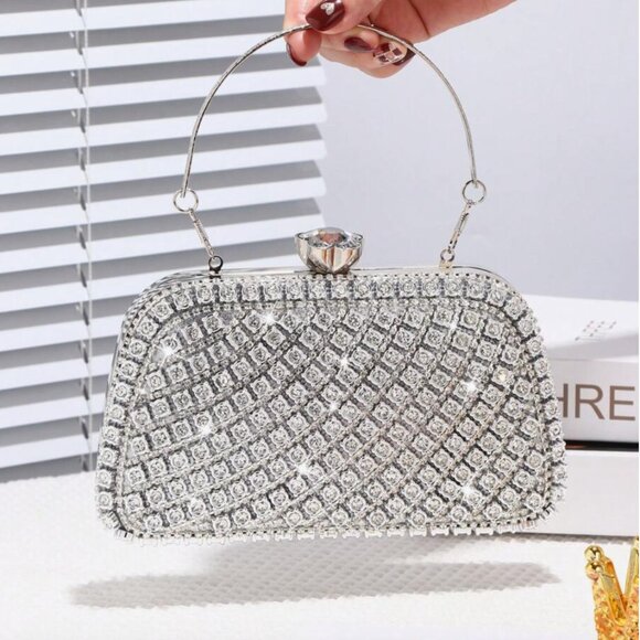Luxurious Rhinestone Gemstone Evening Bag - Picture 2 of 10